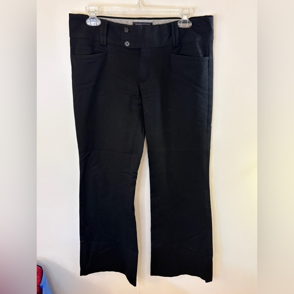 Banana Republic Sloan Fit Black Wide Leg Trousers
